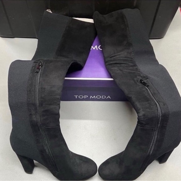 Top Moda Black Knee-High Boots - Picture 2 of 7
